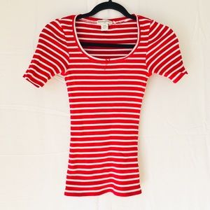 Banana Republic Stripped Stretch Tee